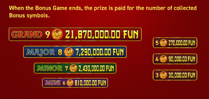 9 burning dragons bonus payouts