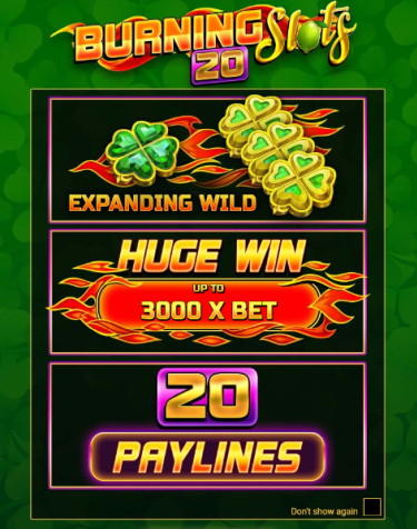 Burning Slots 20 features