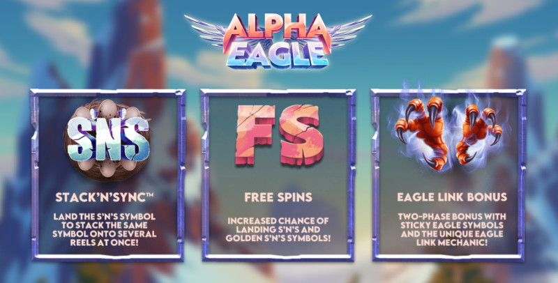 Alpha Eagle logo and features