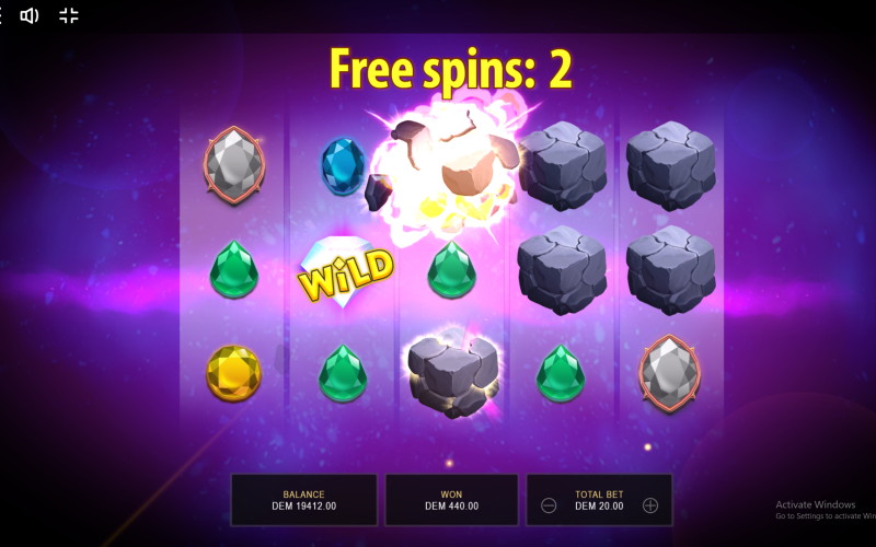 Jewel Mania free spins game screen shot