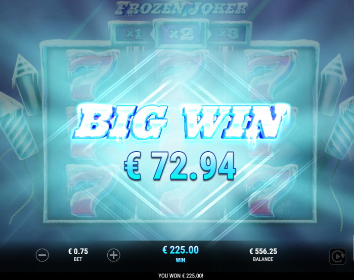 Frozen Joker big win screen