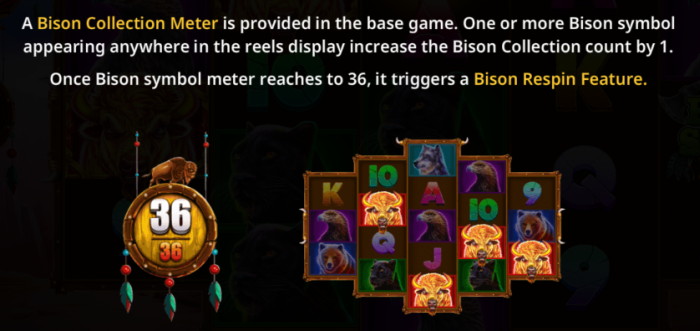 Stacking Bison bison collection meter feature