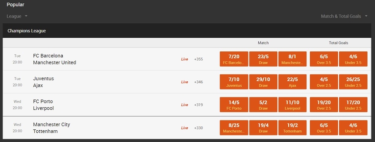 888sport odds and markets 