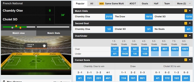 betfair inplay interface