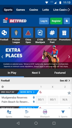 betfred mobile app screenshot example