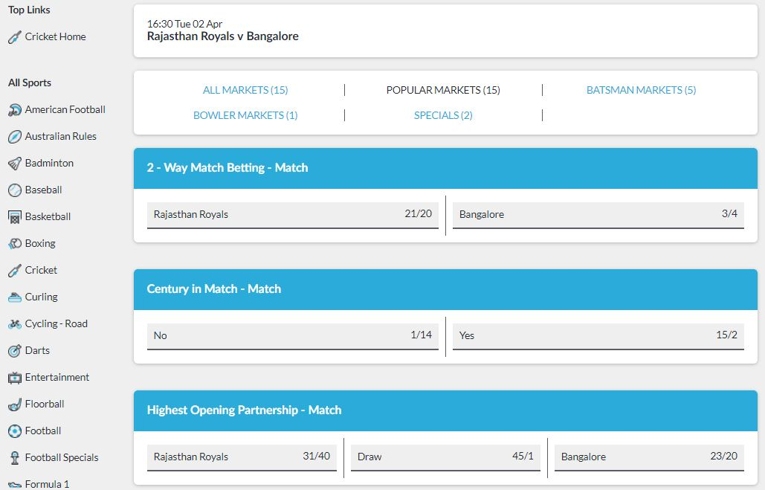 betvictor markets odds 