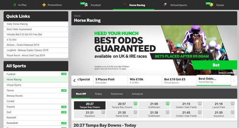 betway website screenshot