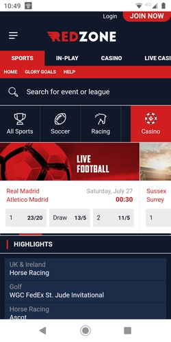 red zone mobile screenshot 