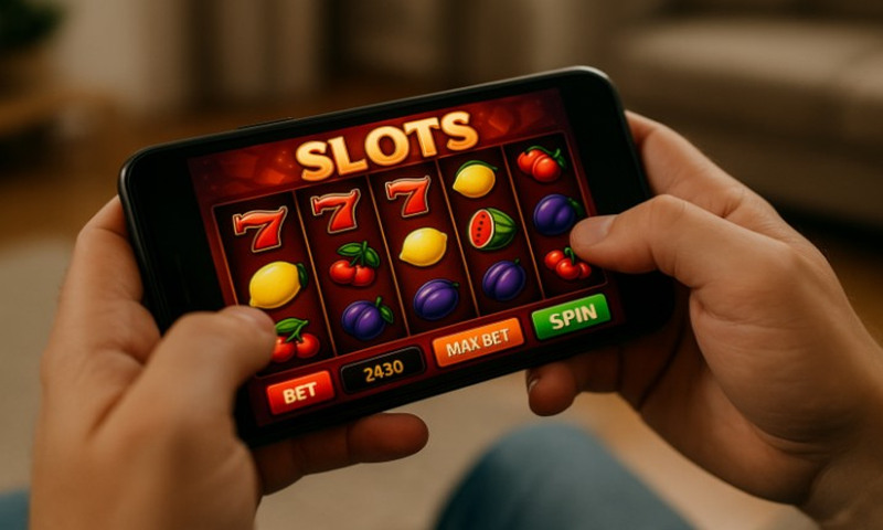 Mobile Slots Player Close up
